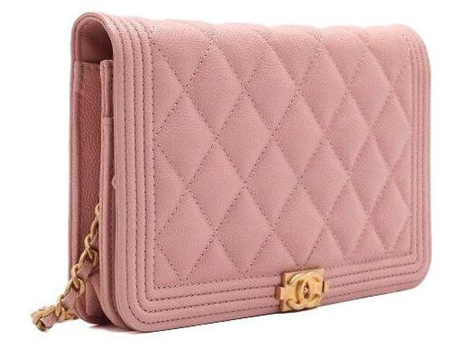 Chanel Borsa WOC Boy in Caviar Rosa con Catena Dorata, Borsa a Spalla e a Tracolla - vista 4