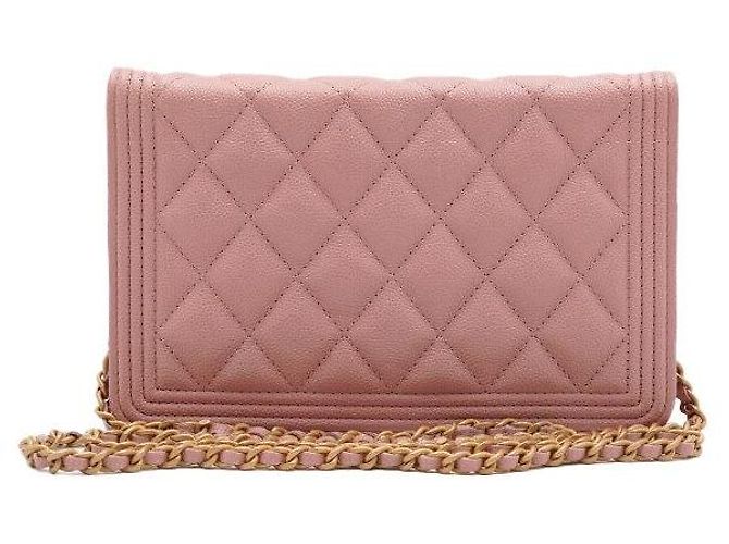 Chanel Borsa WOC Boy in Caviar Rosa con Catena Dorata, Borsa a Spalla e a Tracolla - vista 5
