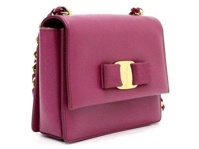 Salvatore Ferragamo Mini borsa a tracolla con patta e catena - vista 3