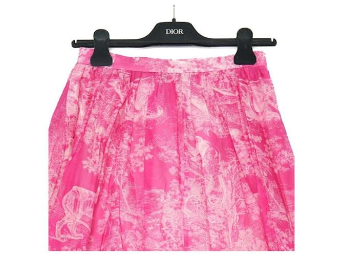 Dior Falda acampanada de sarga de algodón rosa - vista 2