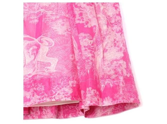 Dior Falda acampanada de sarga de algodón rosa - vista 3