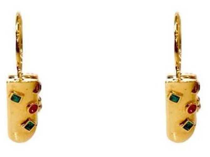 Louis Vuitton Orecchini Essential Colorstone Gold D'oro - vista 2