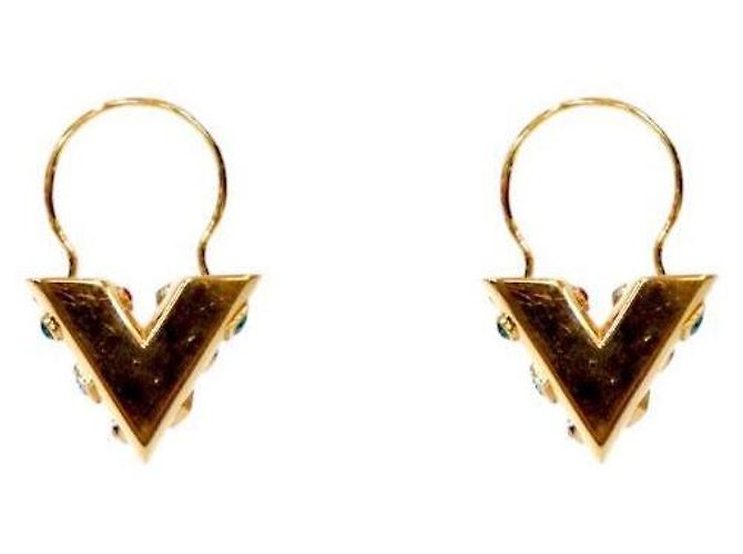 Louis Vuitton Orecchini Essential Colorstone Gold D'oro - vista 3
