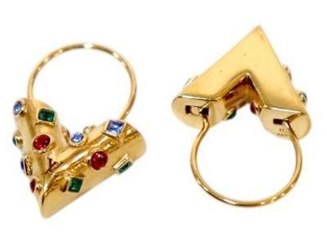 Louis Vuitton Orecchini Essential Colorstone Gold D'oro - vista 4