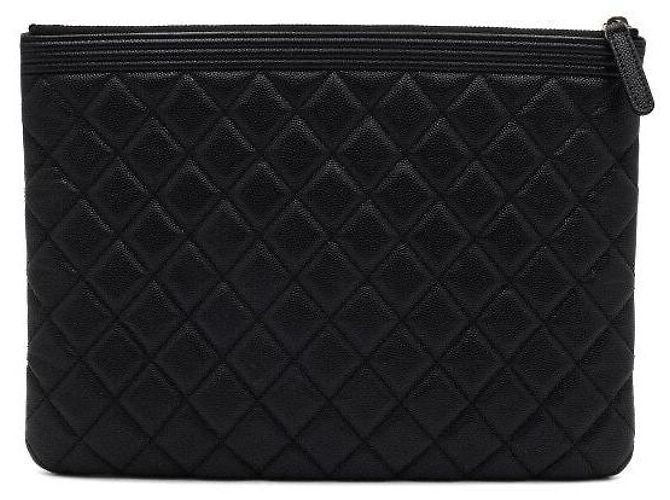Chanel Clutch Black Caviar Medium Boy Nero - vista 5