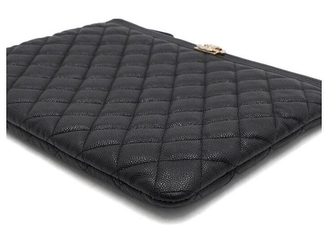 Chanel Clutch Black Caviar Medium Boy Nero - vista 8
