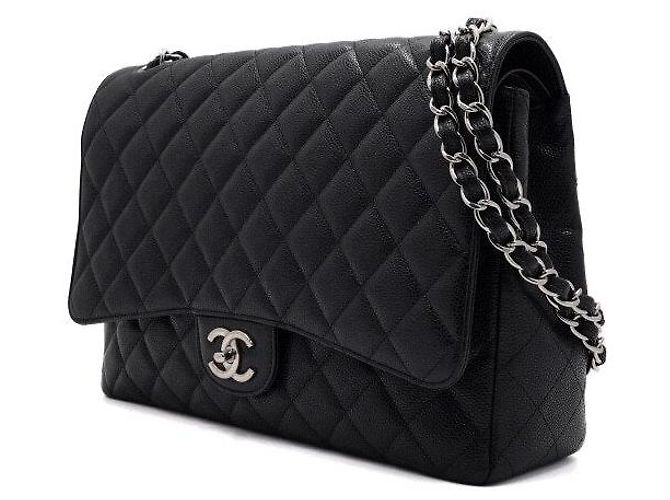 Chanel Borsa a tracolla con patta e catena argentata Nero - vista 2