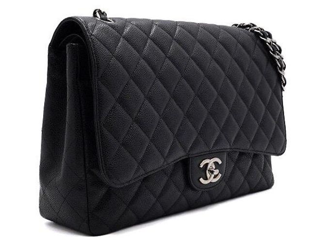 Chanel Borsa a tracolla con patta e catena argentata Nero - vista 3