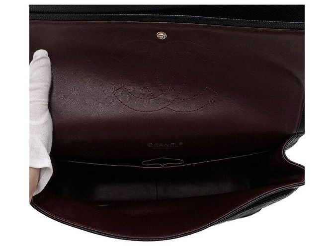 Chanel Borsa a tracolla con patta e catena argentata Nero - vista 5