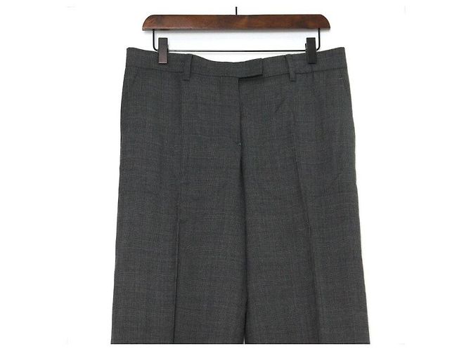 Miu Miu Pantalones de cintura baja en lana a cuadros gris - vista 2