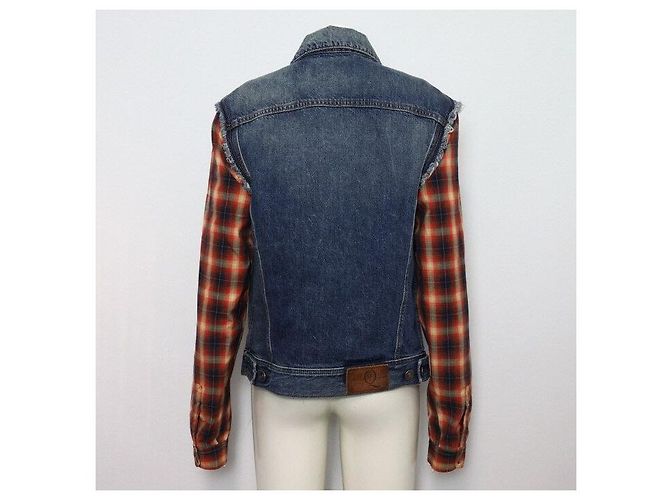 Alexander Mcqueen Chaqueta vaquera de cuadros para mujer - vista 4