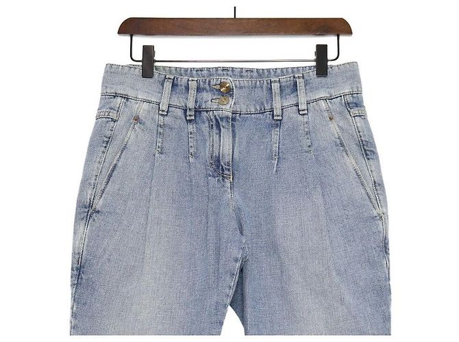 Brunello Cucinelli Pantalones vaqueros de mujer con parche de cuero - vista 2