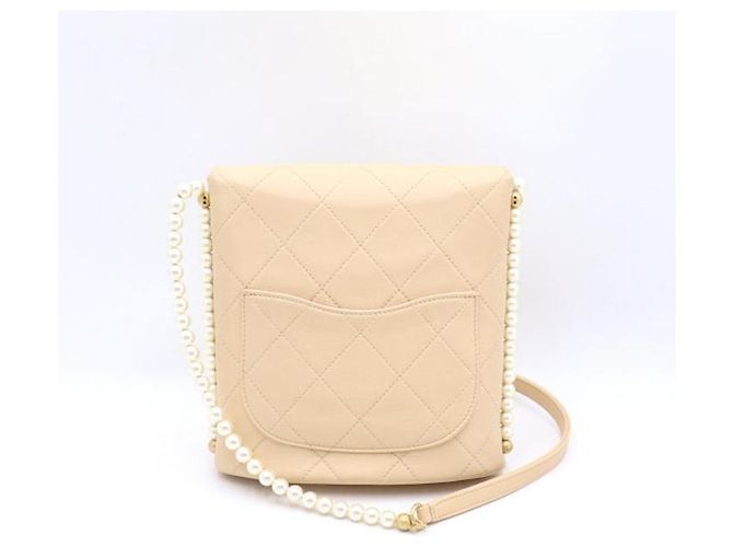Chanel Kleiner Hobo-Schulterbeutel mit Perlen-Seitengurt Braun - Ansicht 7
