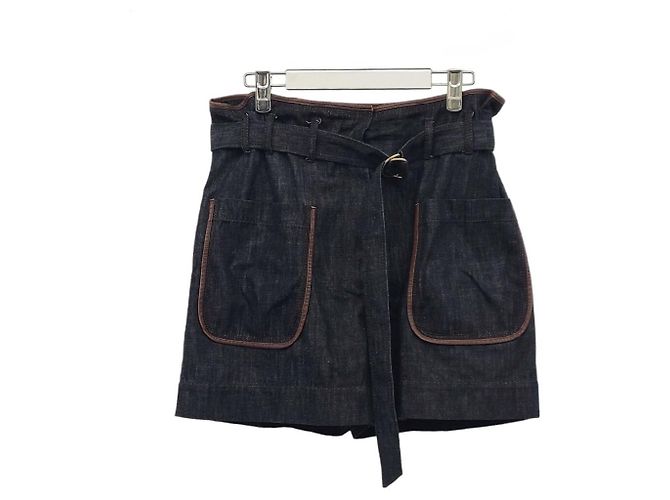 Brunello Cucinelli Shorts vaqueros con cinturón - vista 4