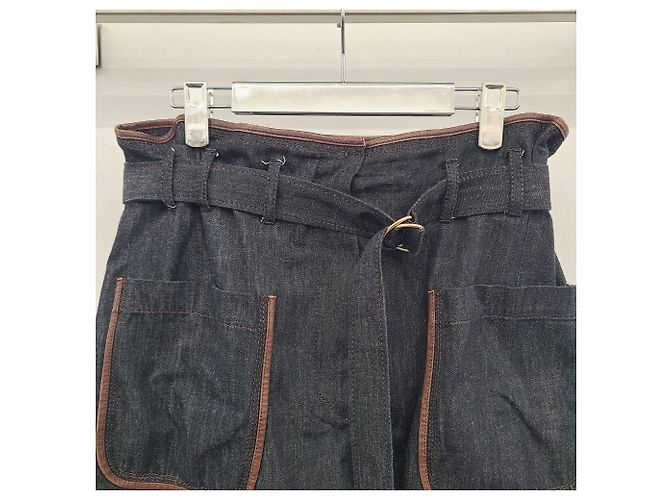 Brunello Cucinelli Shorts vaqueros con cinturón - vista 5