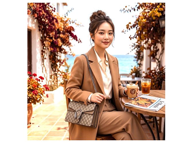 Gucci Borsa a tracolla Dionysus GG Supreme media Beige Marrone - vista 10