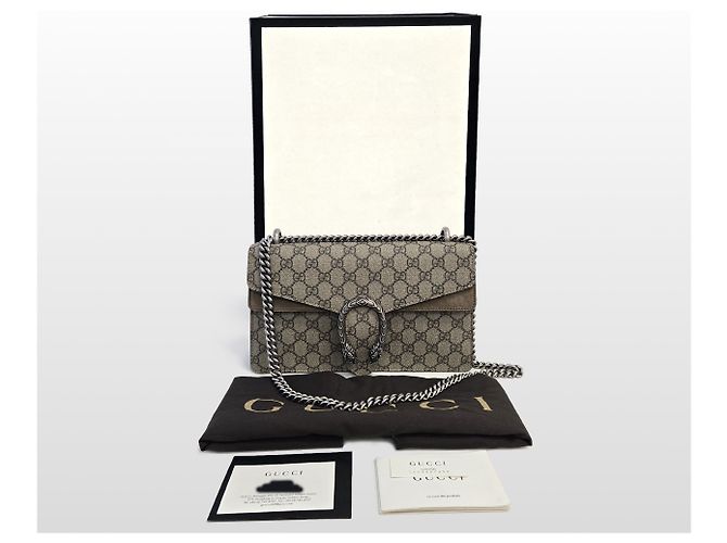 Gucci Borsa a tracolla Dionysus GG Supreme media Beige Marrone - vista 9