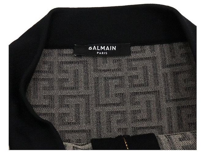 Balmain Gonna a matita in misto lana con monogramma e zip dorata Multicolore - vista 6