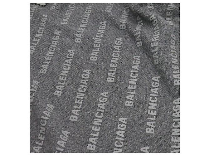Balenciaga Grauer Strickpullover für Herren aus Kaschmir-Mischung mit Initial-Logo-Jacquard Braun - Ansicht 6