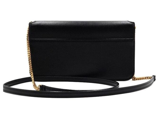 Saint Laurent Custodia per telefono con tracolla in pelle Monogram con catena dorata e borsa a tracolla - vista 5