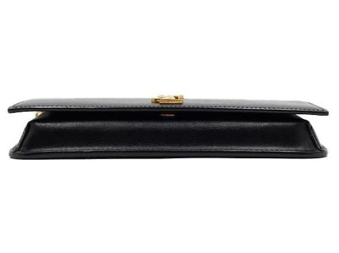 Saint Laurent Custodia per telefono con tracolla in pelle Monogram con catena dorata e borsa a tracolla - vista 8