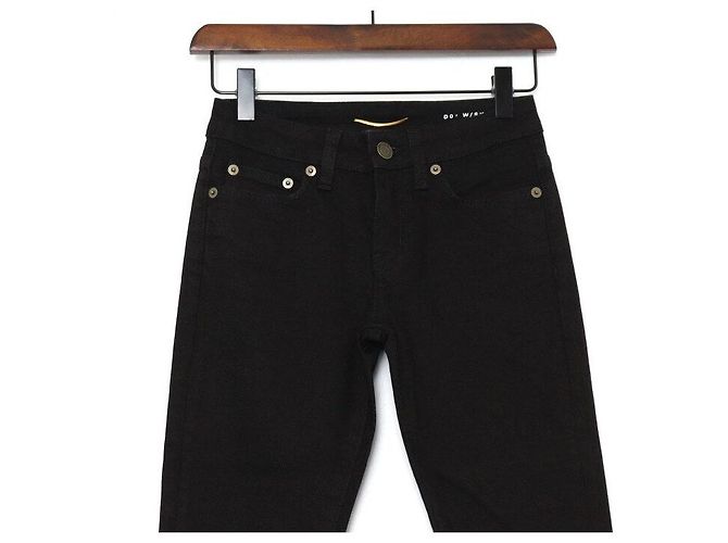 Saint Laurent Pantaloni in denim neri da donna - vista 2