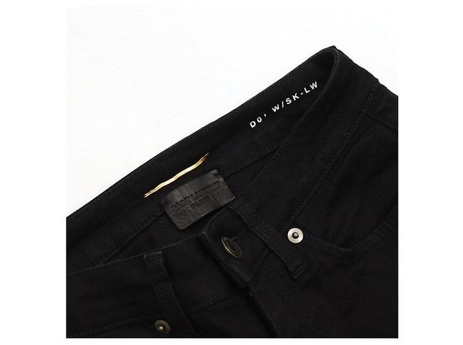 Saint Laurent Pantaloni in denim neri da donna - vista 5
