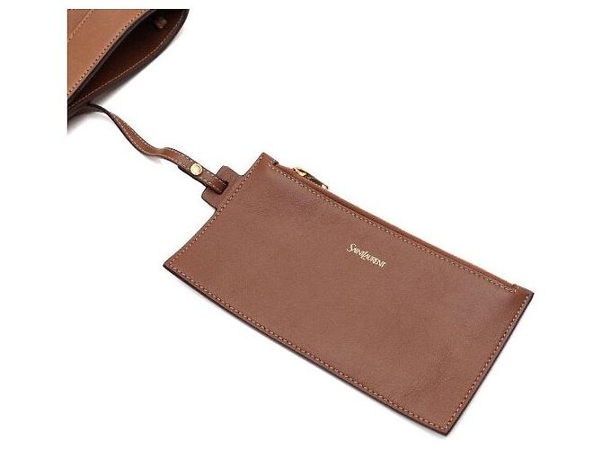 Saint Laurent Piccola borsa tote a secchiello e borsa a tracolla crossbody Marrone - vista 6