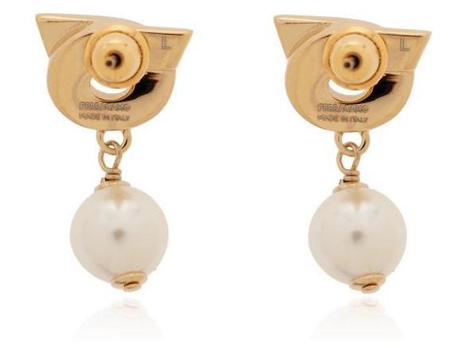 Salvatore Ferragamo Orecchini Pearl Crystal Gancini Multicolore - vista 4