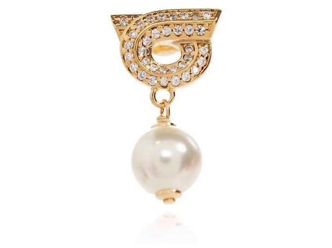 Salvatore Ferragamo Orecchini Pearl Crystal Gancini Multicolore - vista 5