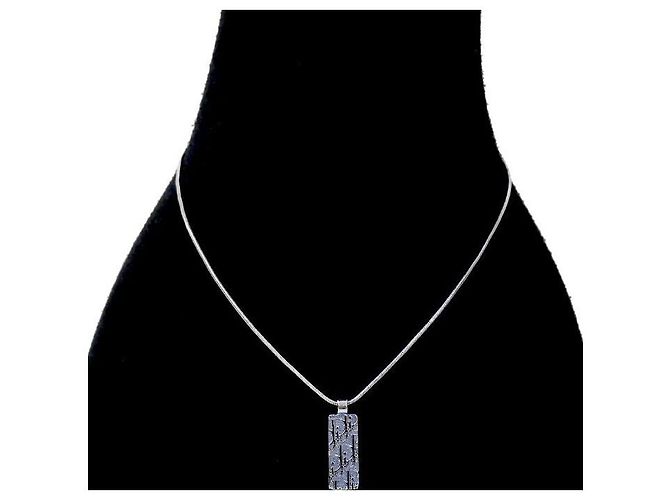 Oblique Dior Collana con piastra obliqua blu cubica argento - vista 5