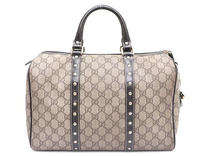 Gucci Bolso Boston de PVC Edición Limitada Logo GG Castaño - vista 12