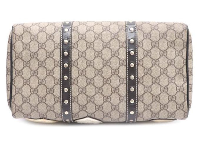 Gucci Bolso Boston de PVC Edición Limitada Logo GG Castaño - vista 17