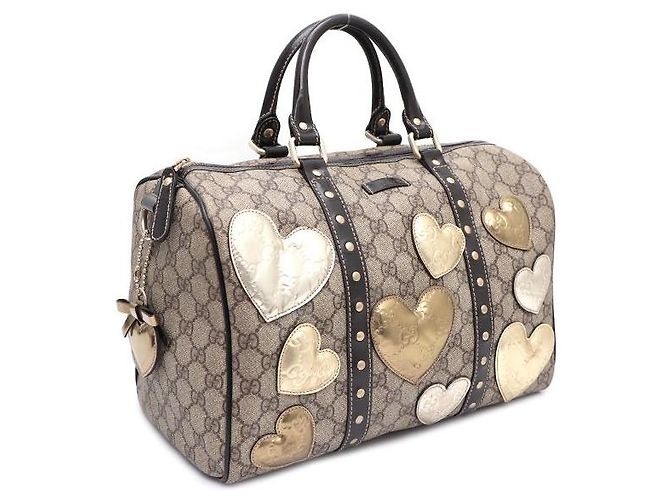 Gucci Bolso Boston de PVC Edición Limitada Logo GG Castaño - vista 2