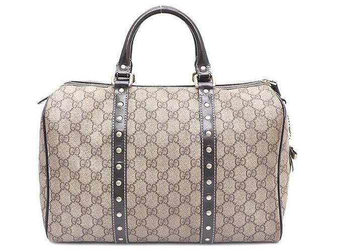 Gucci Bolso Boston de PVC Edición Limitada Logo GG Castaño - vista 3