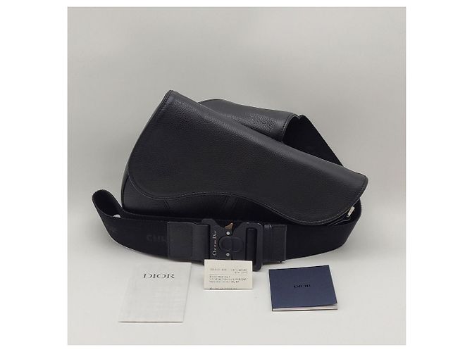 Dior Borsa a tracolla in pelle saddle Nero - vista 12