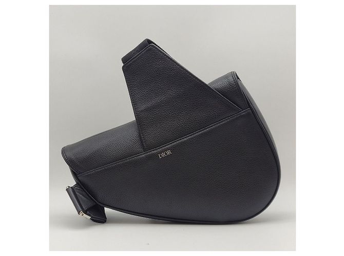 Dior Borsa a tracolla in pelle saddle Nero - vista 8