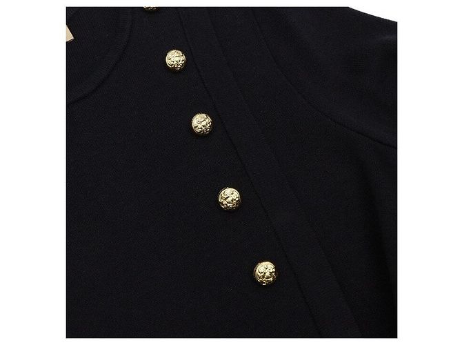 Burberry Schwarzes Strickkleid mit goldenen Knöpfen - Ansicht 6