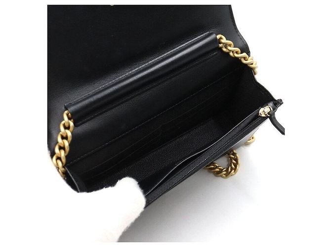 Boy Chanel WOC in Black Caviar mit goldener Gliederkette als Crossbody und Schultertasche Schwarz - Ansicht 5