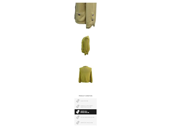 Chanel Cardigan aus Kaschmir mit CC-Knopf Gelb - Ansicht 2