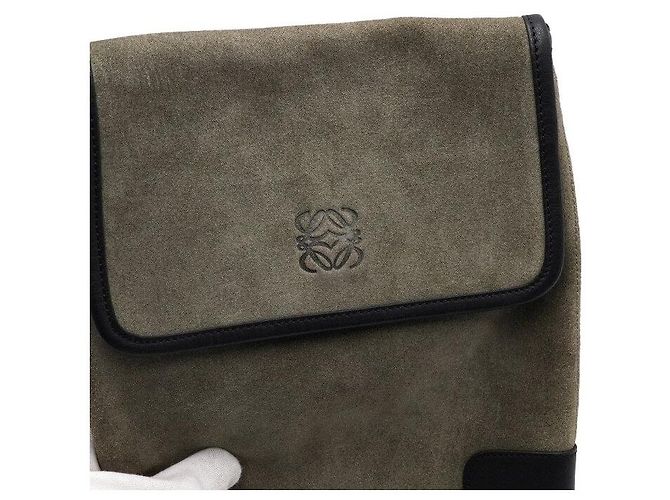 Loewe Borsa a tracolla unisex Anagram in scamosciato kaki - vista 10