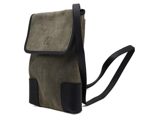 Loewe Borsa a tracolla unisex Anagram in scamosciato kaki - vista 2