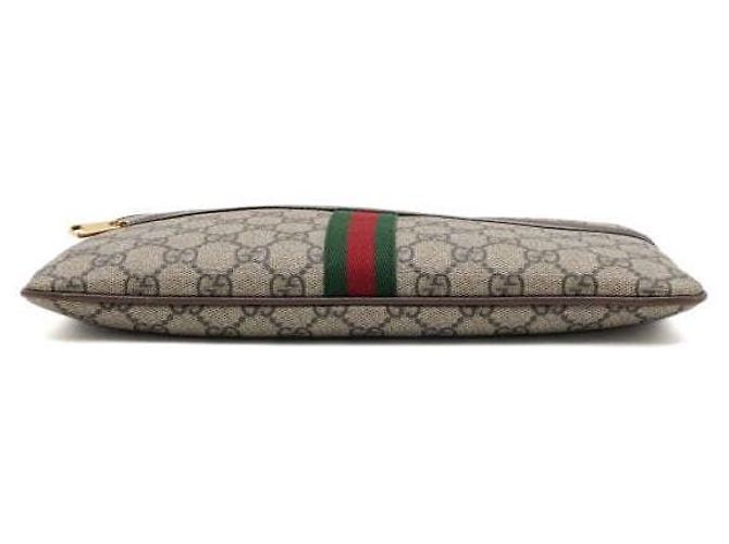 Gucci Clutch GG Supreme Ophidia Web Stripe Marrone - vista 7