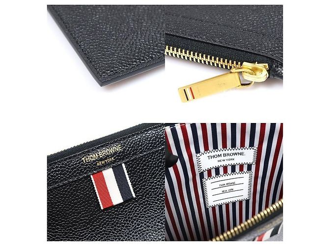 Thom Browne Portadocumenti e clutch grande in pelle martellata nera Nero - vista 7