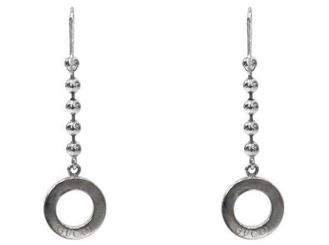 Gucci Orecchini a goccia rotondi in argento - vista 3