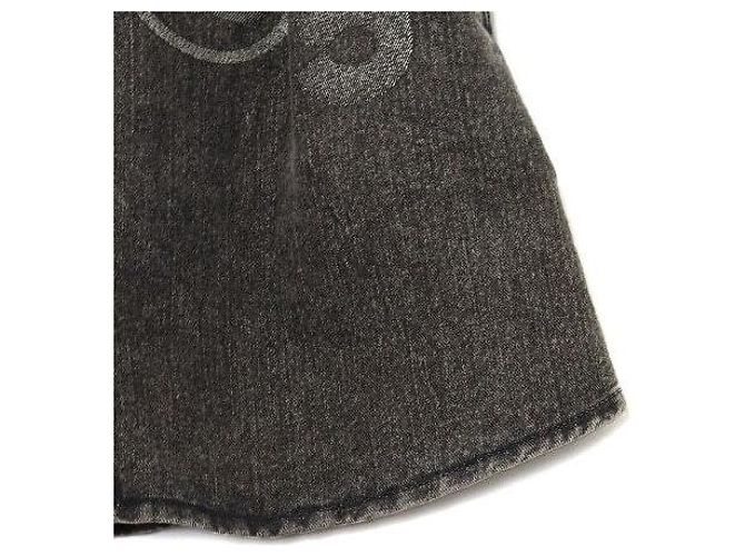 Chanel Gonna in denim con patch logo - view 3