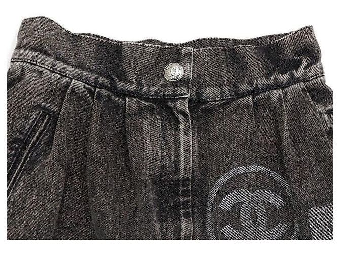 Chanel Gonna in denim con patch logo - view 5