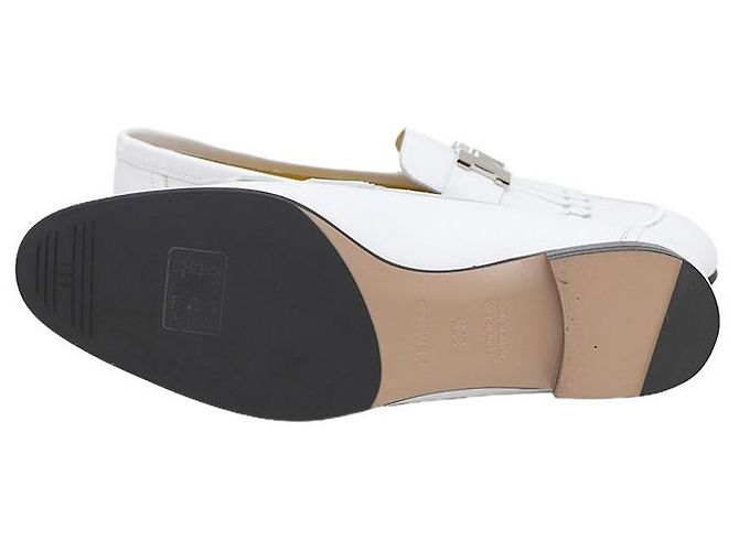 Hermès Mocassini Royal da donna con logo argento Bianco - vista 5