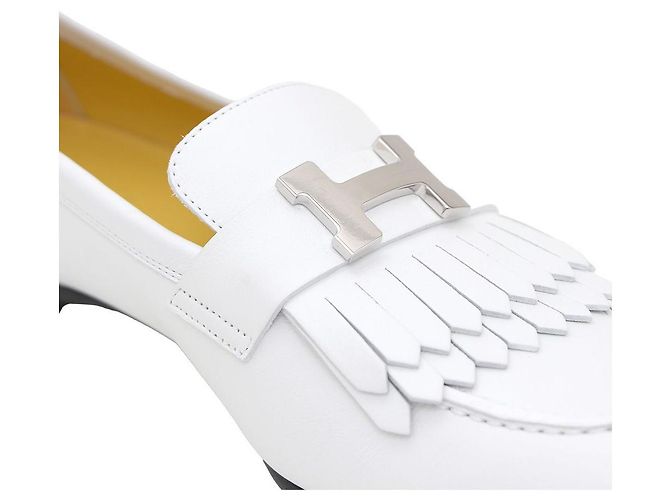 Hermès Mocassini Royal da donna con logo argento Bianco - vista 8