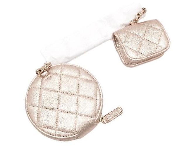 Chanel Custodia per AirPods e portafoglio con logo CC dorato Bianco - vista 7